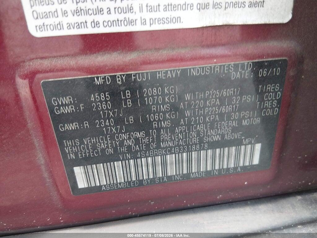 4S4BRBKC4B3318878 2011 SUBARU OUTBACK photo no. 9