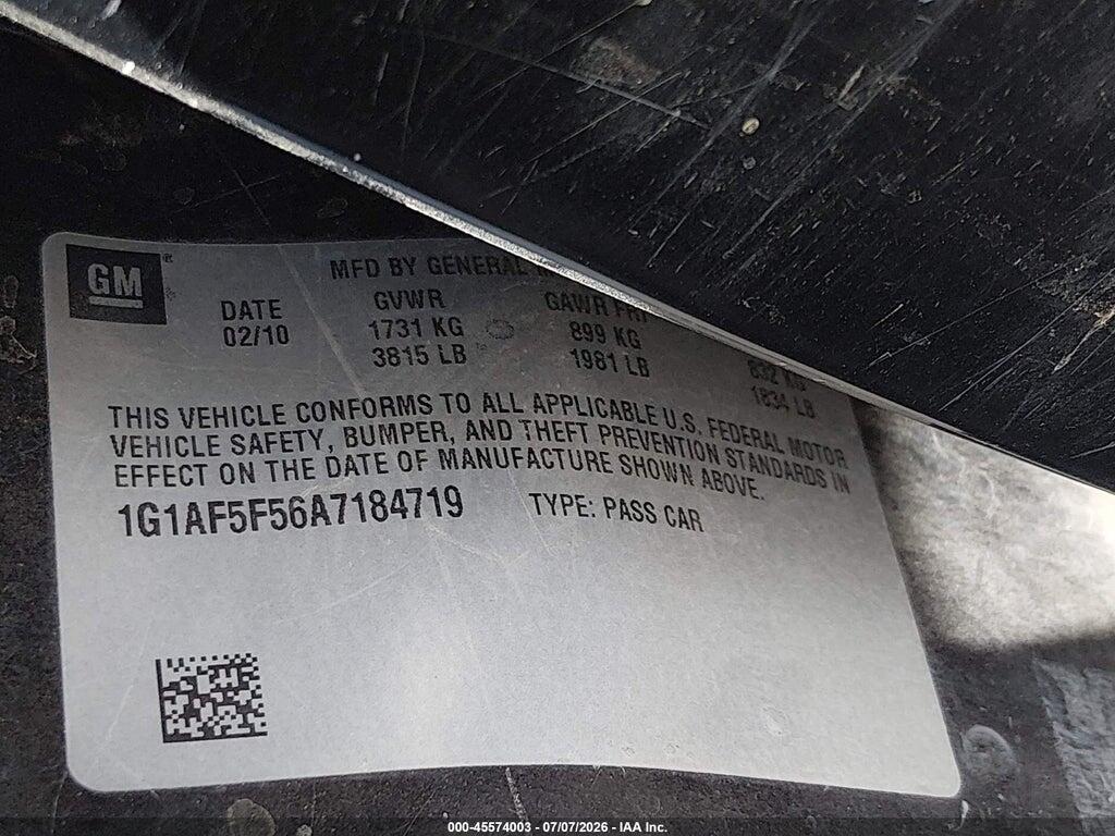 1G1AF5F56A7184719 2010 CHEVROLET COBALT photo no. 9