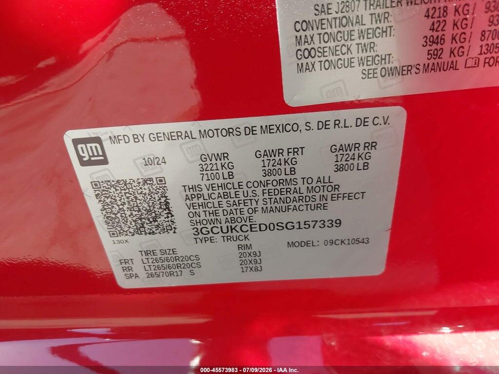 3GCUKCED0SG157339 2025 CHEVROLET SILVERADO 1500 photo no. 9