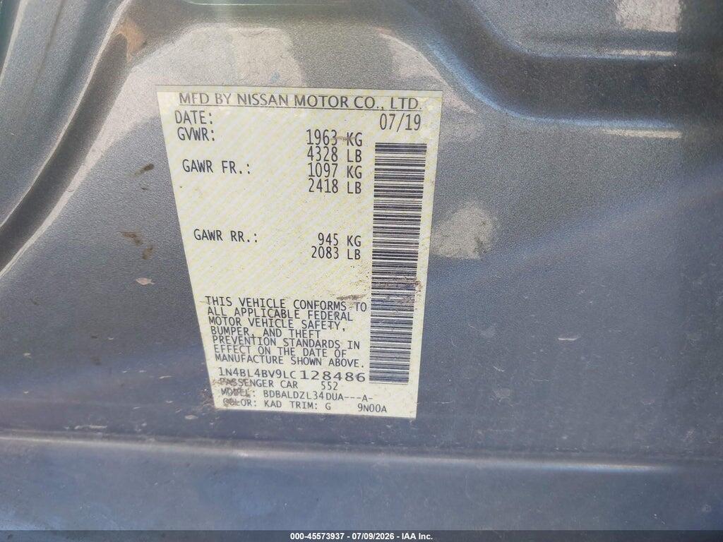 1N4BL4BV9LC128486 2020 NISSAN ALTIMA photo no. 9