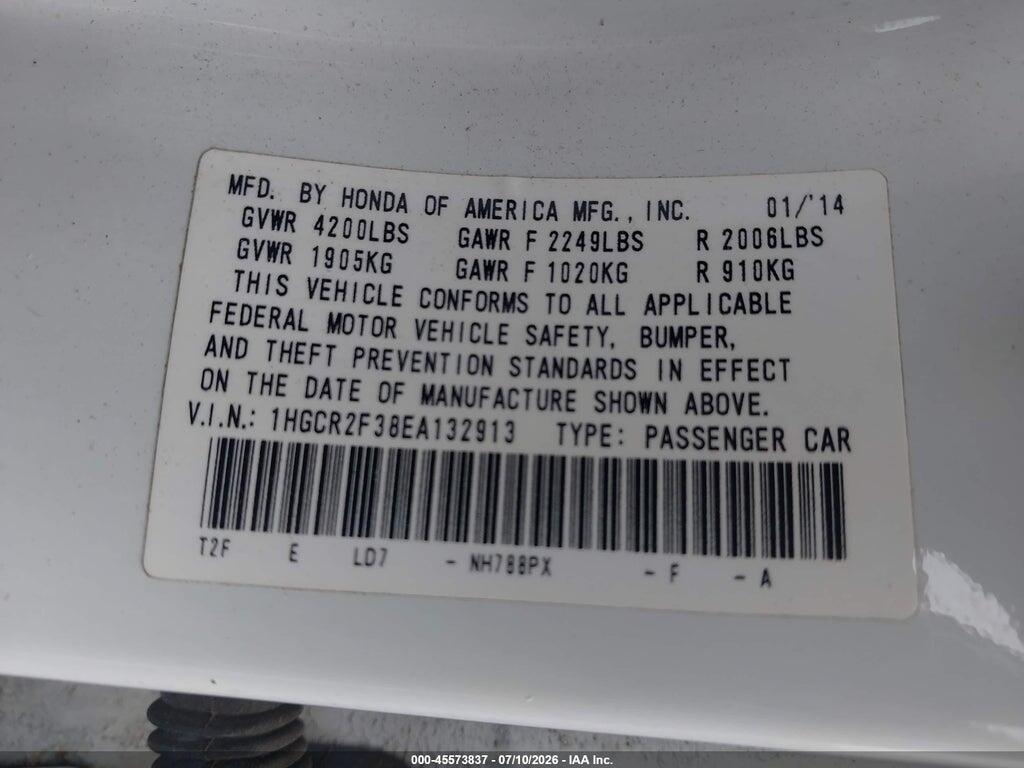 1HGCR2F38EA132913 2014 HONDA ACCORD photo no. 9