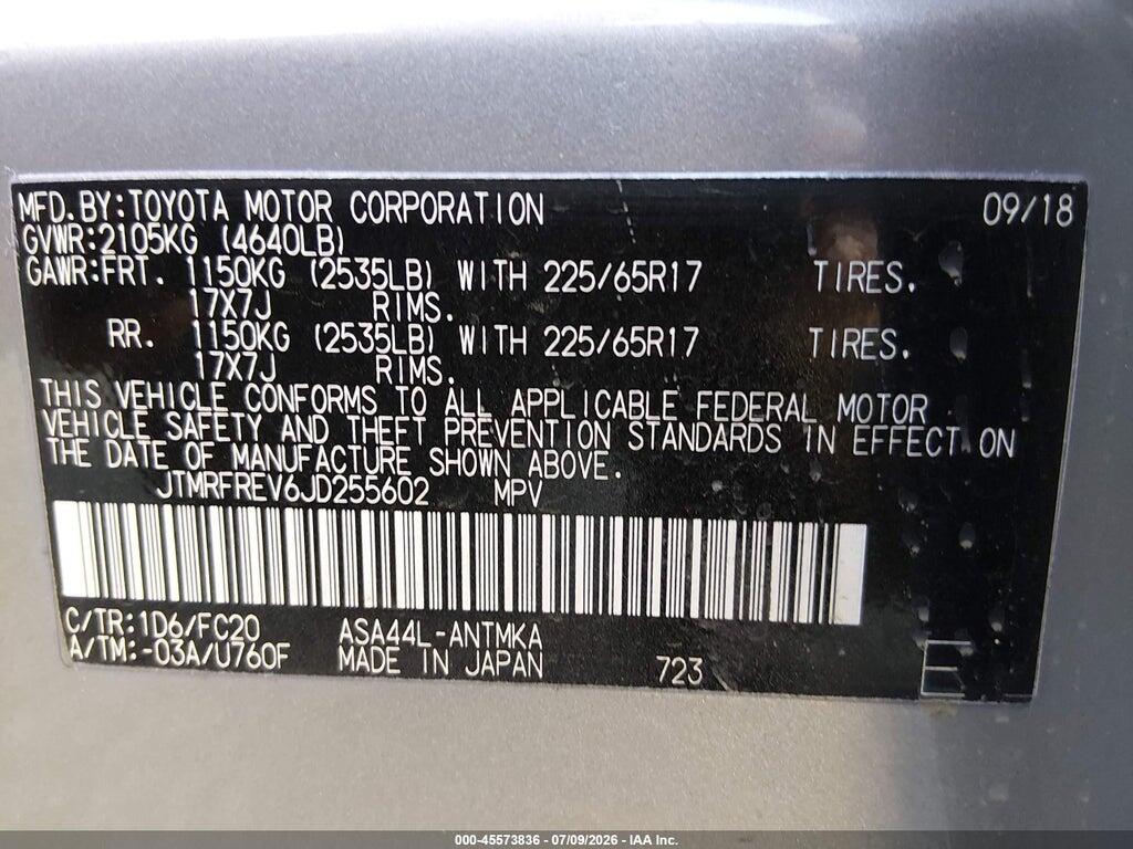 JTMRFREV6JD255602 2018 TOYOTA RAV4 photo no. 9