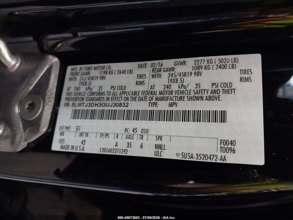 5LMTJ3DH3GUJ30832 2016 LINCOLN MKC photo no. 9