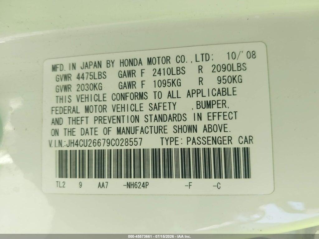 JH4CU26679C028557 2009 ACURA TSX photo no. 9