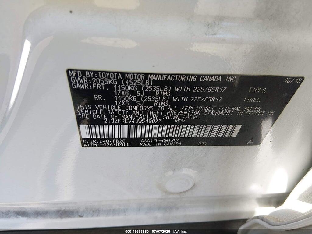 2T3ZFREV4JW519077 2018 TOYOTA RAV4 photo no. 9