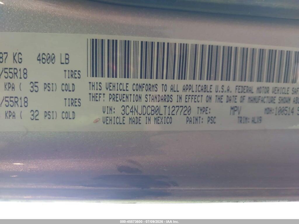 3C4NJDCB0LT127720 2020 JEEP COMPASS photo no. 9