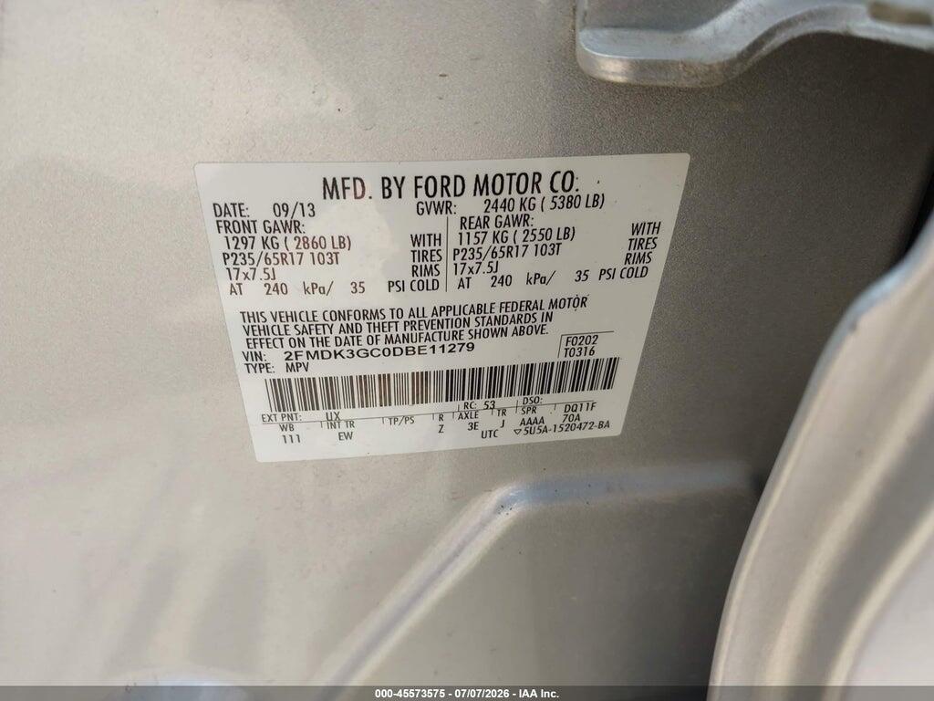 2FMDK3GC0DBE11279 2013 FORD EDGE photo no. 8
