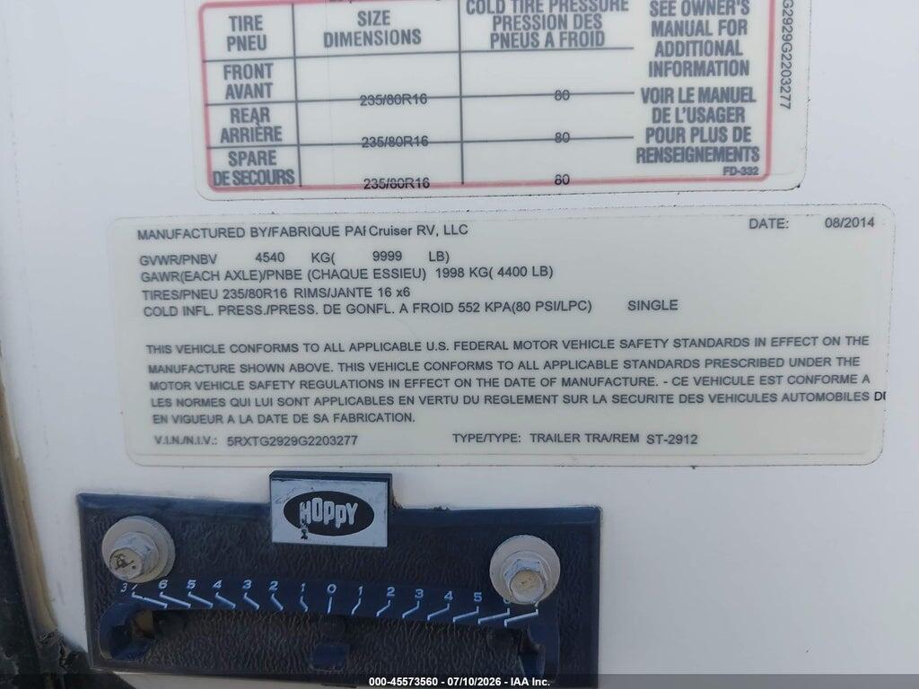 5RXTG2929G2203277 2014 CRRV M-2912 STRYKER TRAIL photo no. 9