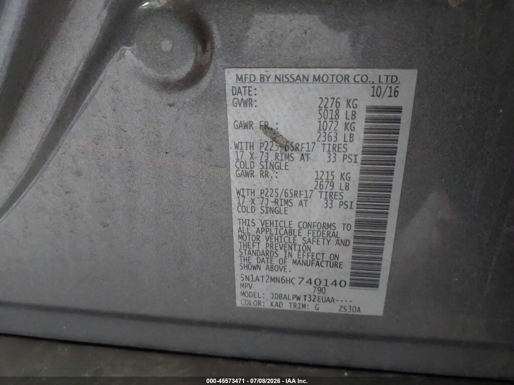 5N1AT2MN6HC740140 2017 NISSAN ROGUE photo no. 9