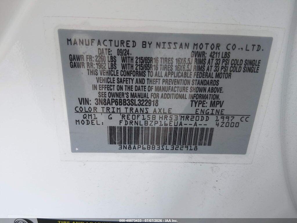 3N8AP6BB3SL322918 2025 NISSAN KICKS photo no. 9