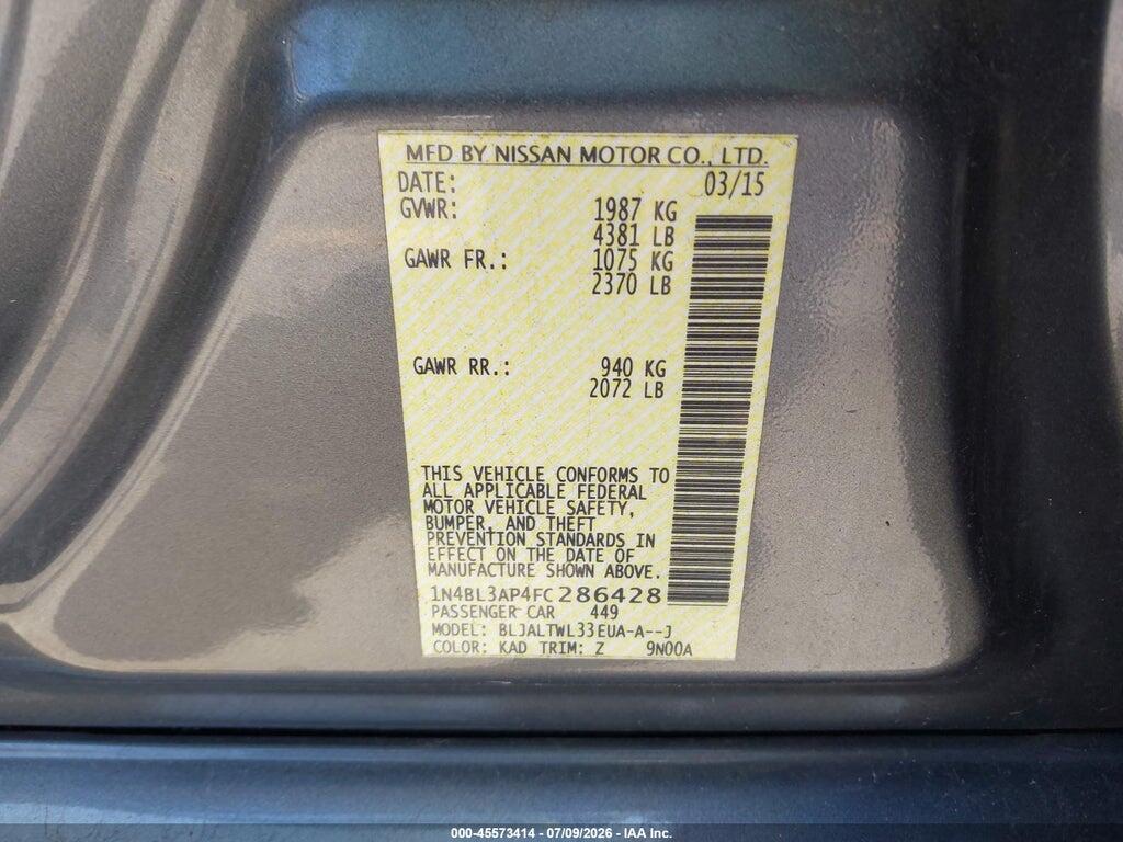 1N4BL3AP4FC286428 2015 NISSAN ALTIMA photo no. 9