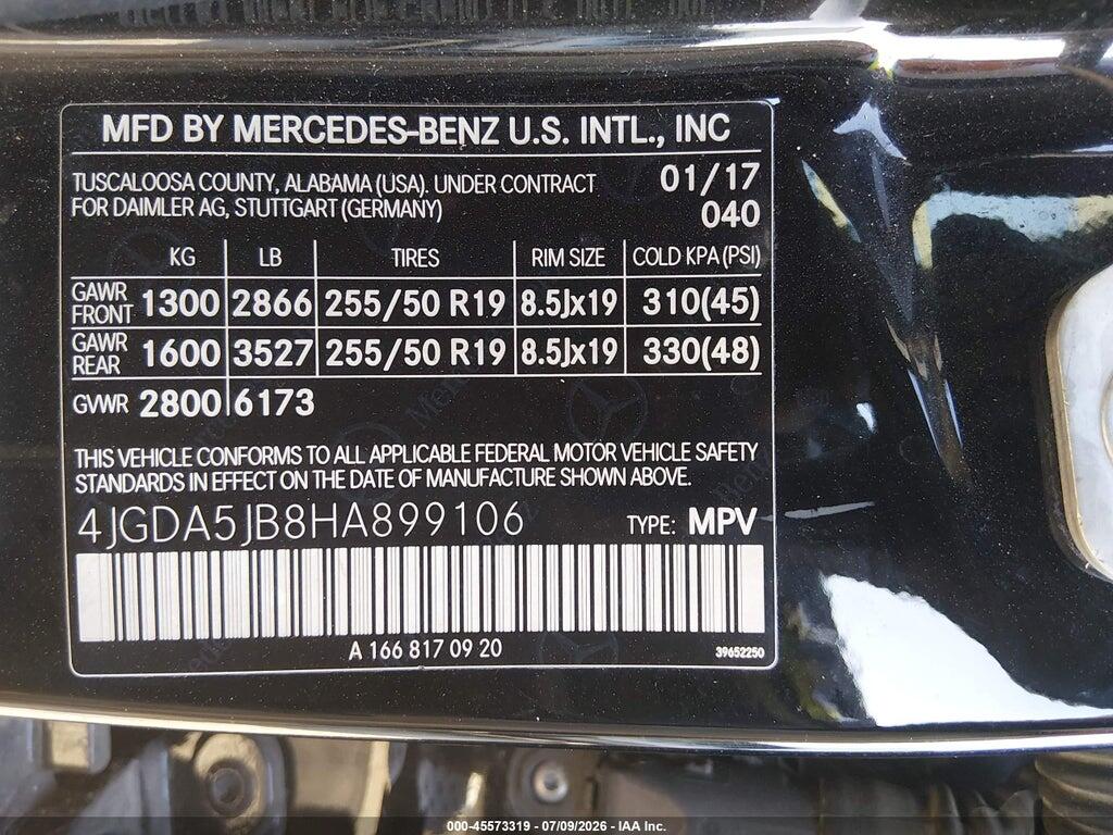 4JGDA5JB8HA899106 2017 MERCEDES-BENZ GLE 350 photo no. 9
