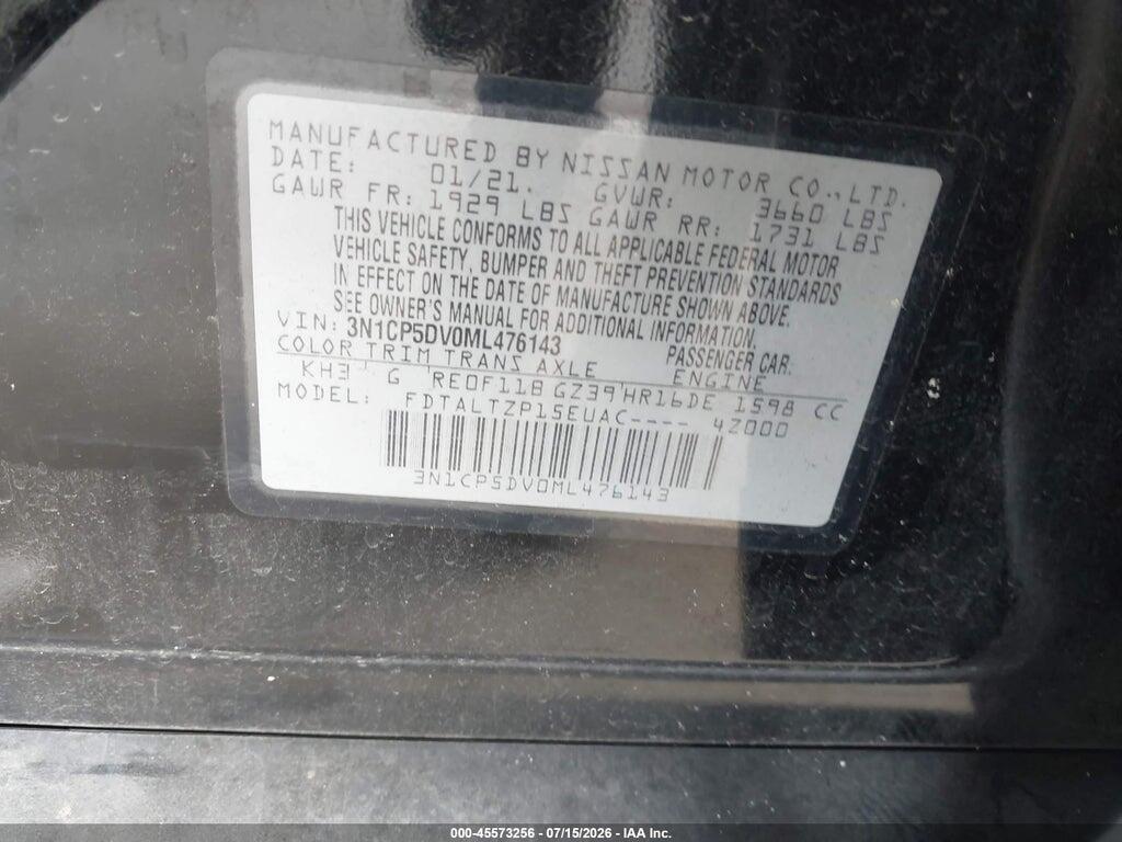 3N1CP5DV0ML476143 2021 NISSAN KICKS photo no. 9
