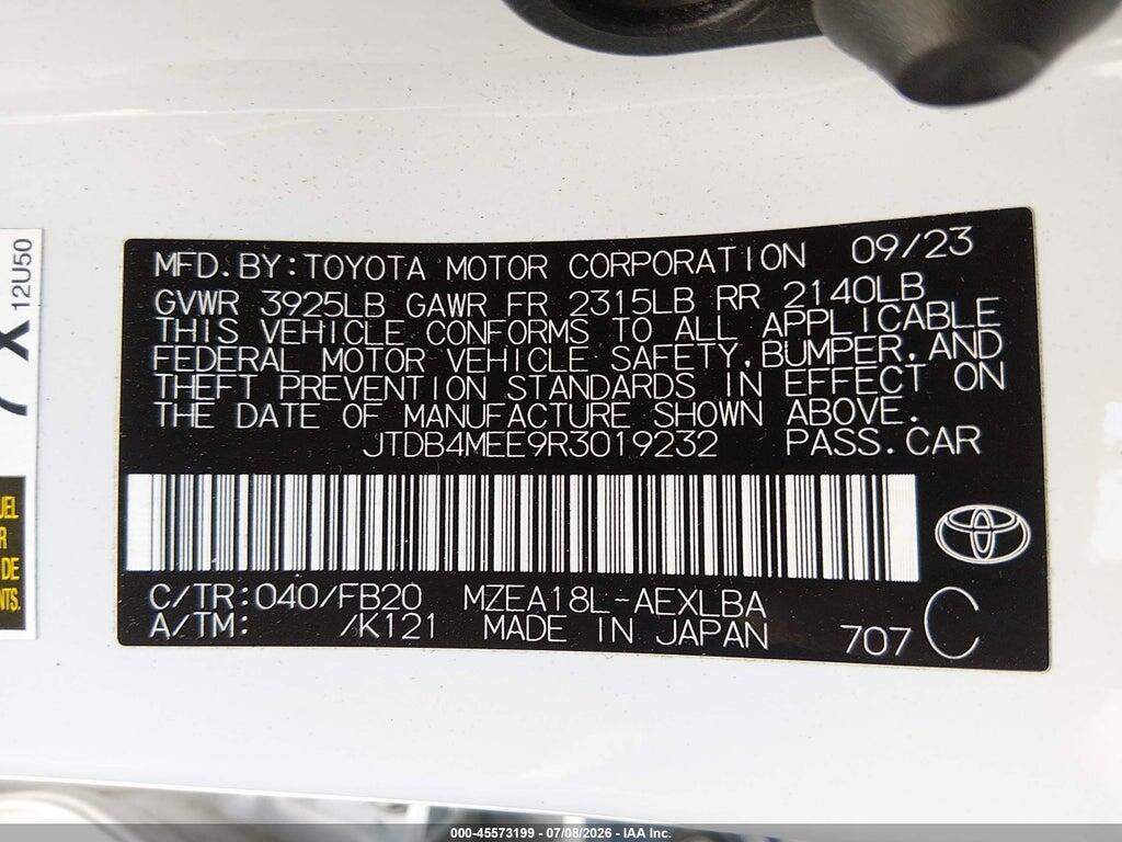 JTDB4MEE9R3019232 2024 TOYOTA COROLLA photo no. 9