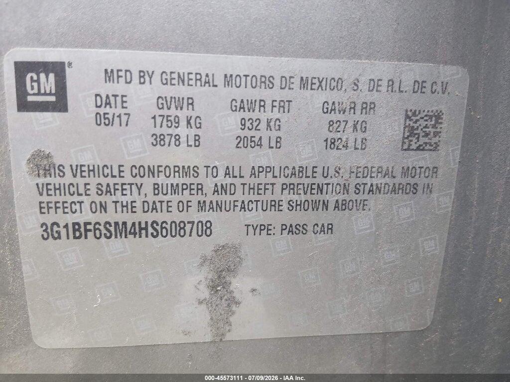3G1BF6SM4HS608708 2017 CHEVROLET CRUZE photo no. 9
