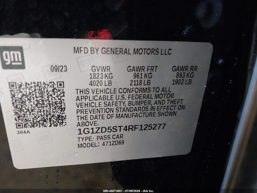 1G1ZD5ST4RF125277 2024 CHEVROLET MALIBU photo no. 9