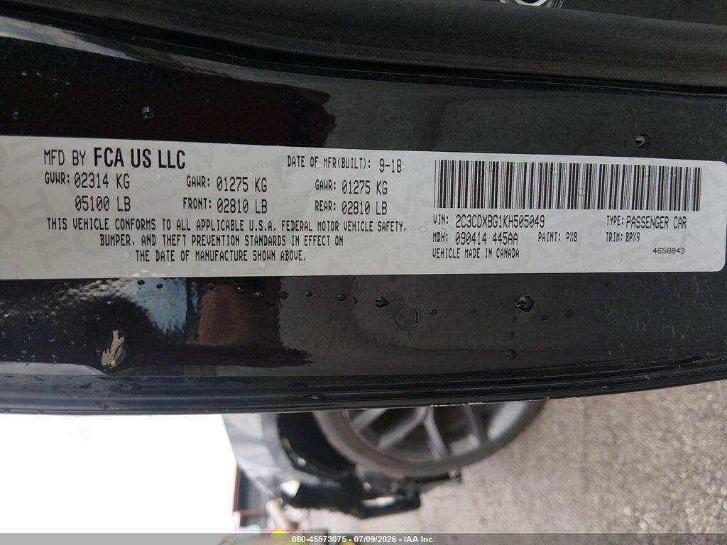 2C3CDXBG1KH505049 2019 DODGE CHARGER photo no. 9