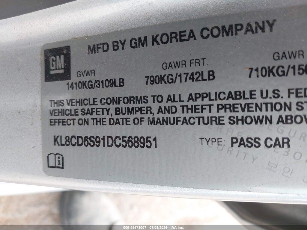 KL8CD6S91DC568951 2013 CHEVROLET SPARK photo no. 9