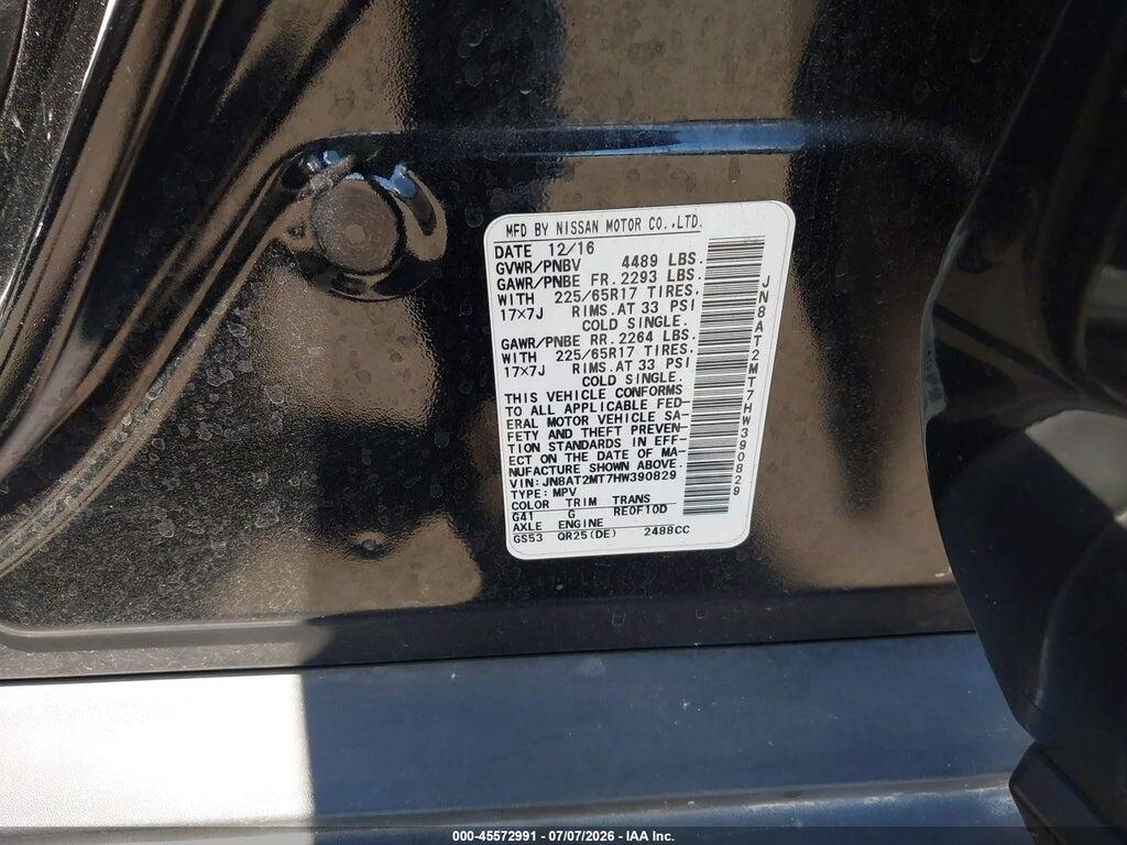 JN8AT2MT7HW390829 2017 NISSAN ROGUE photo no. 9
