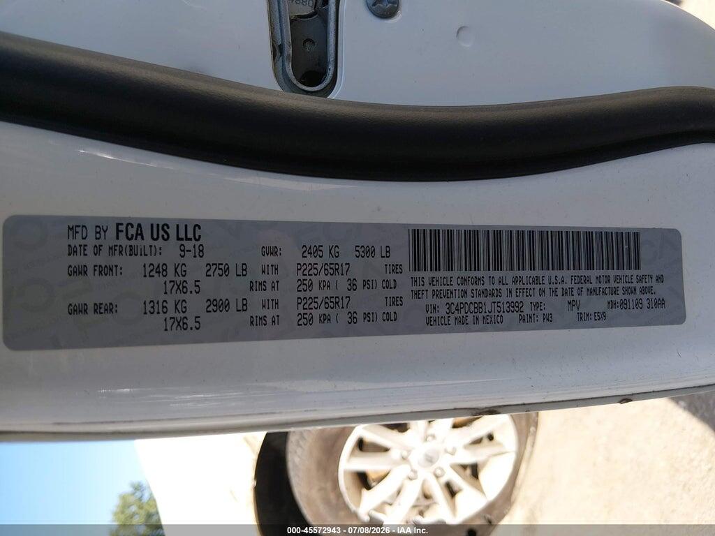 3C4PDCBB1JT513992 2018 DODGE JOURNEY photo no. 9