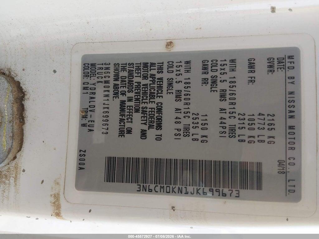 3N6CM0KN1JK699673 2018 NISSAN NV200 photo no. 9