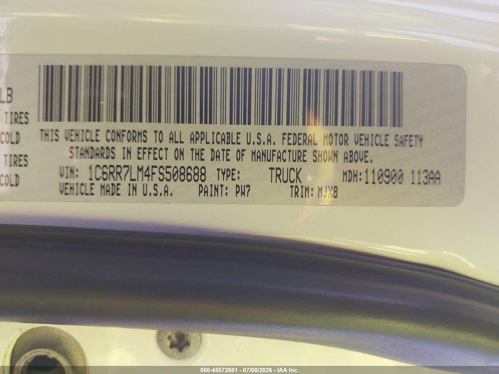 1C6RR7LM4FS508688 2015 RAM 1500 photo no. 9