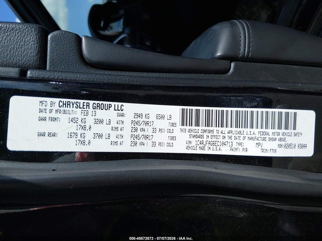 1C4RJFAG6EC104713 2014 JEEP GRAND CHEROKEE photo no. 9