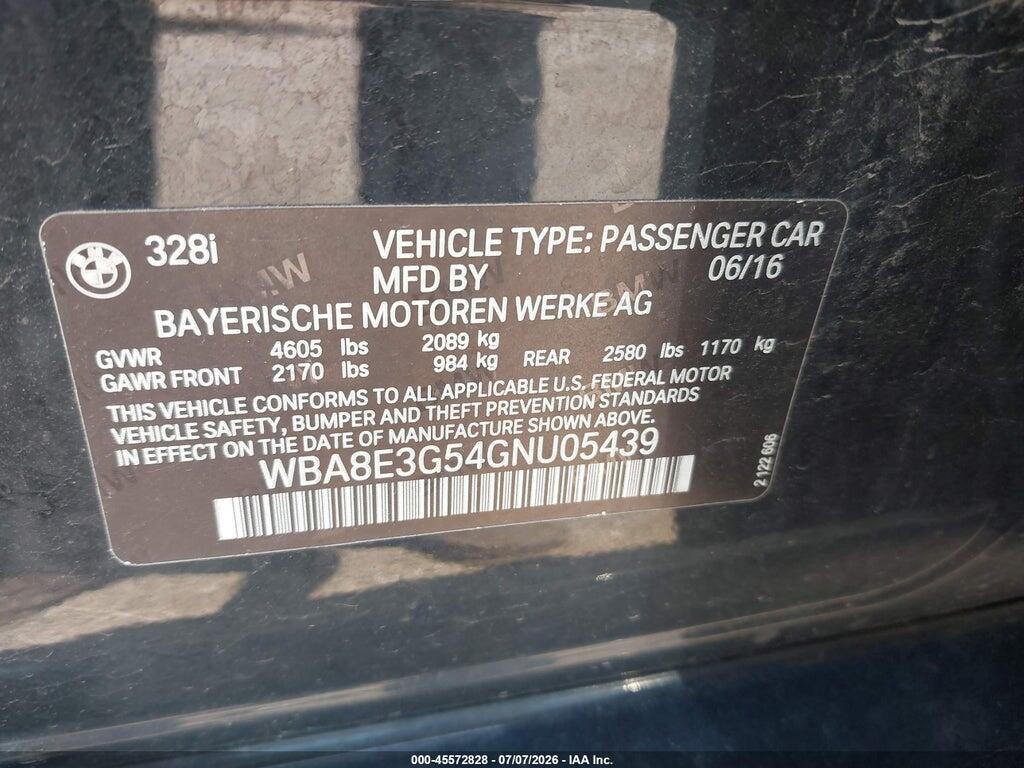 WBA8E3G54GNU05439 2016 BMW 328I photo no. 9