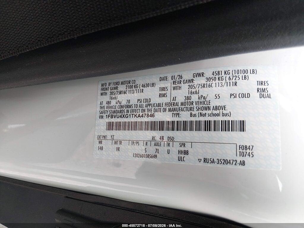 1FBVU4XG1TKA47846 2026 FORD TRANSIT-350 PASSENGER VAN photo no. 8