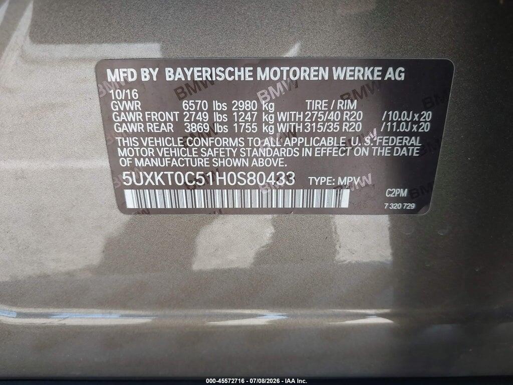 5UXKT0C51H0S80433 2017 BMW X5 EDRIVE photo no. 9