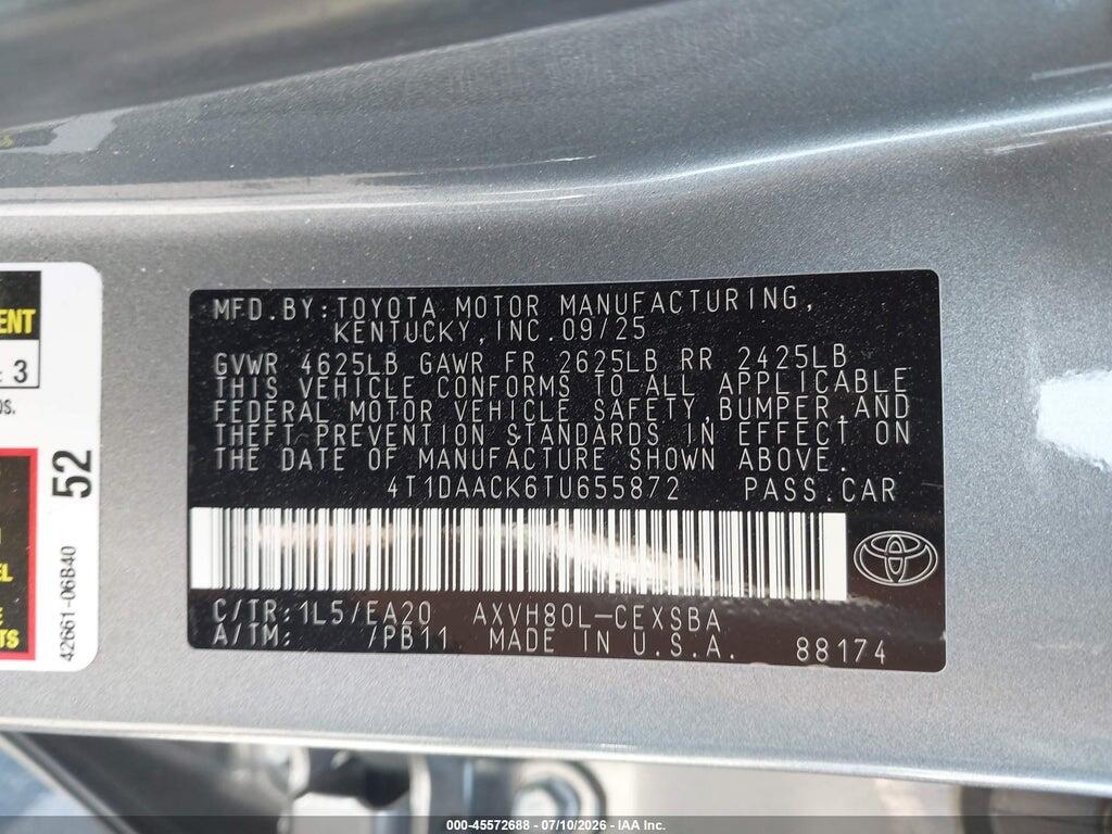 4T1DAACK6TU655872 2026 TOYOTA CAMRY photo no. 9