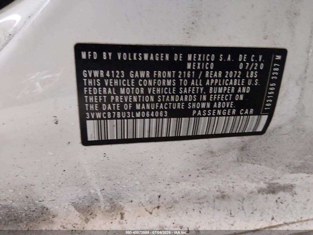 3VWCB7BU3LM064063 2020 VOLKSWAGEN JETTA photo no. 9