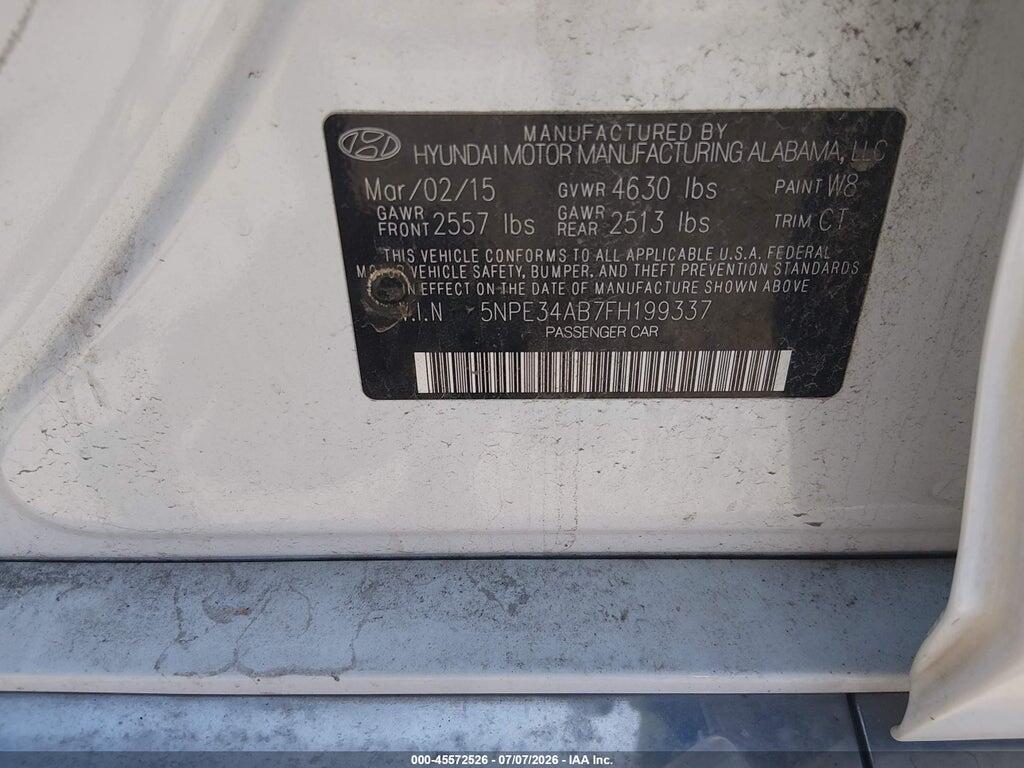 5NPE34AB7FH199337 2015 HYUNDAI SONATA photo no. 9