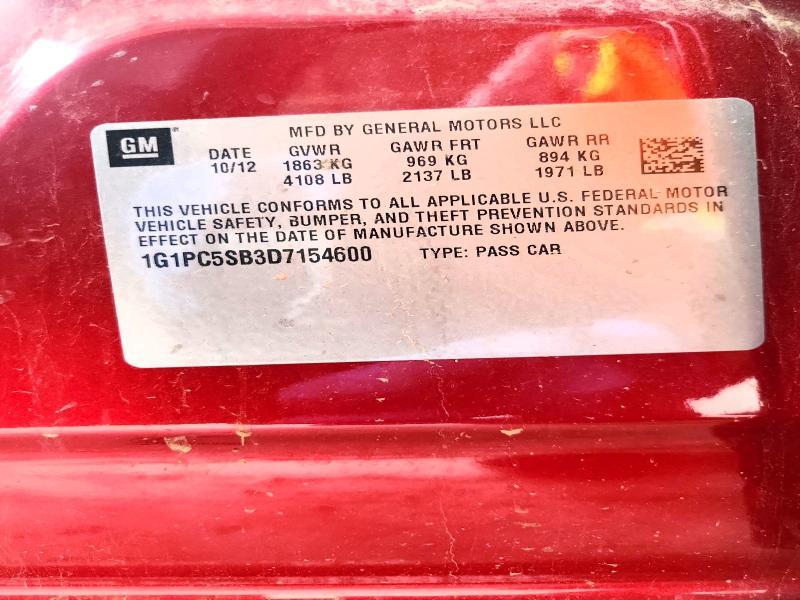 2013 CHEVROLET CRUZE LT — Фото 12 из 12