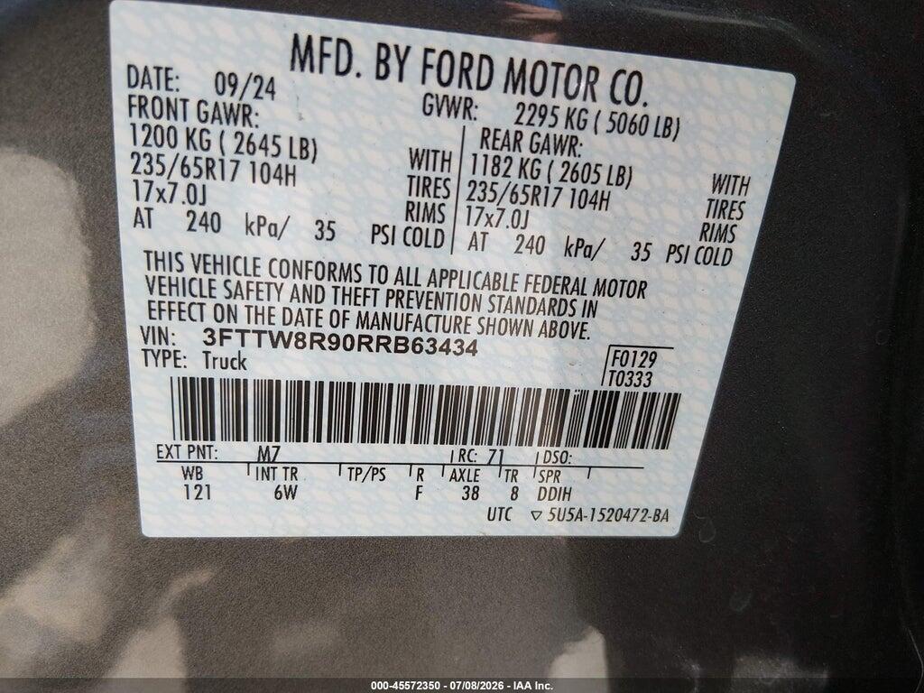 3FTTW8R90RRB63434 2024 FORD MAVERICK photo no. 9