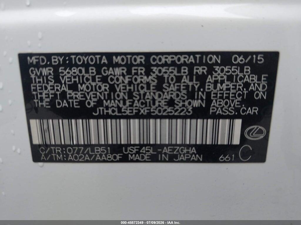 JTHCL5EFXF5025223 2015 LEXUS LS 460 photo no. 9