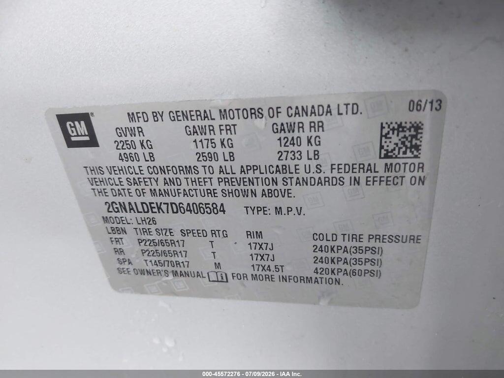 2GNALDEK7D6406584 2013 CHEVROLET EQUINOX photo no. 9