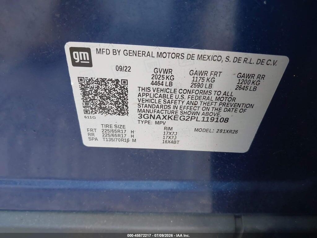 3GNAXKEG2PL119108 2023 CHEVROLET EQUINOX photo no. 9