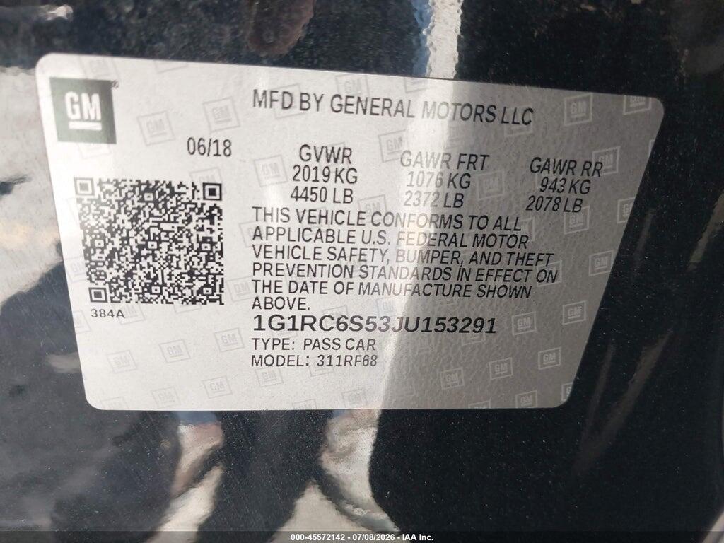 1G1RC6S53JU153291 2018 CHEVROLET VOLT photo no. 9