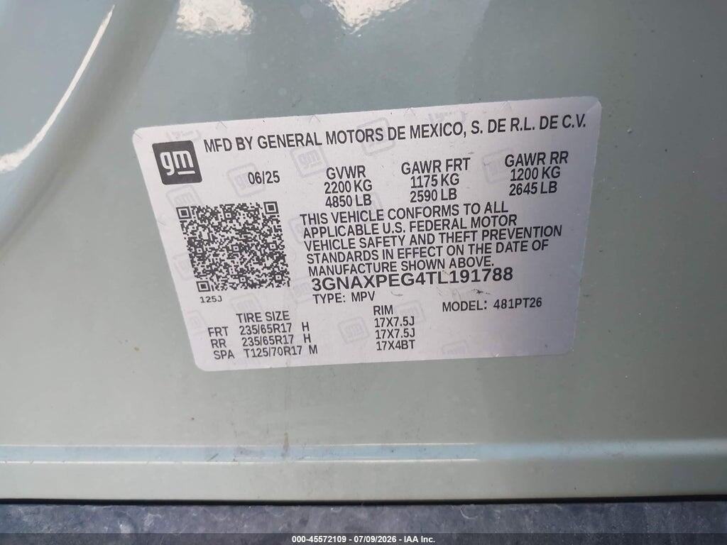 3GNAXPEG4TL191788 2026 CHEVROLET EQUINOX photo no. 9