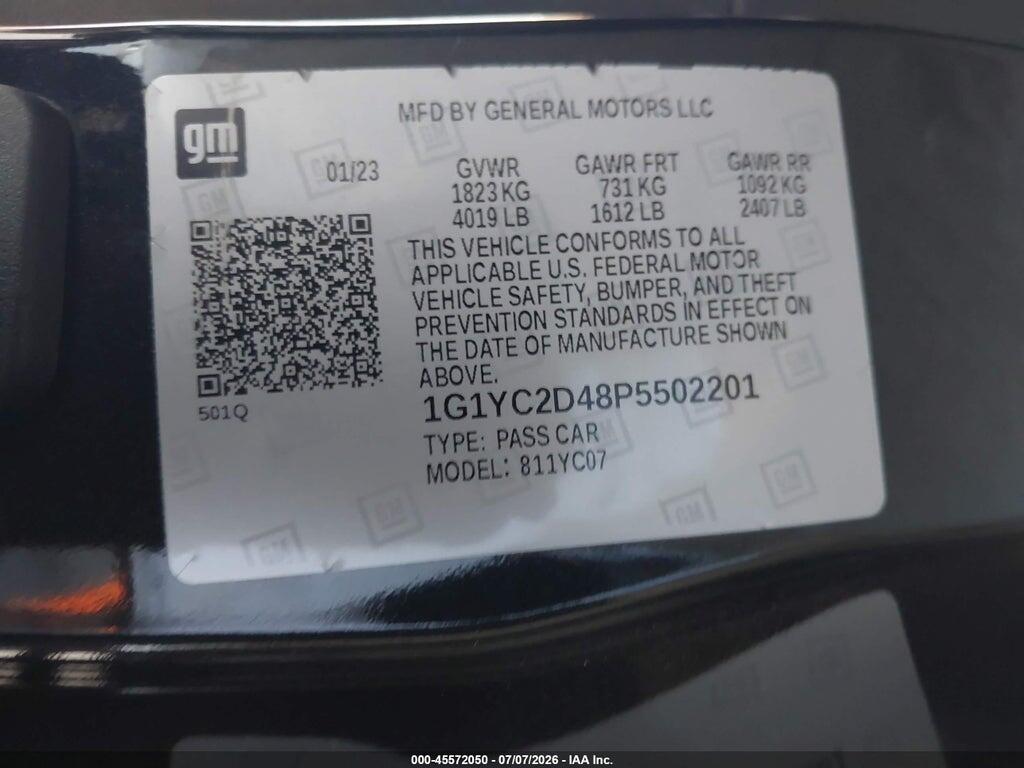 1G1YC2D48P5502201 2023 CHEVROLET CORVETTE STINGRAY photo no. 9