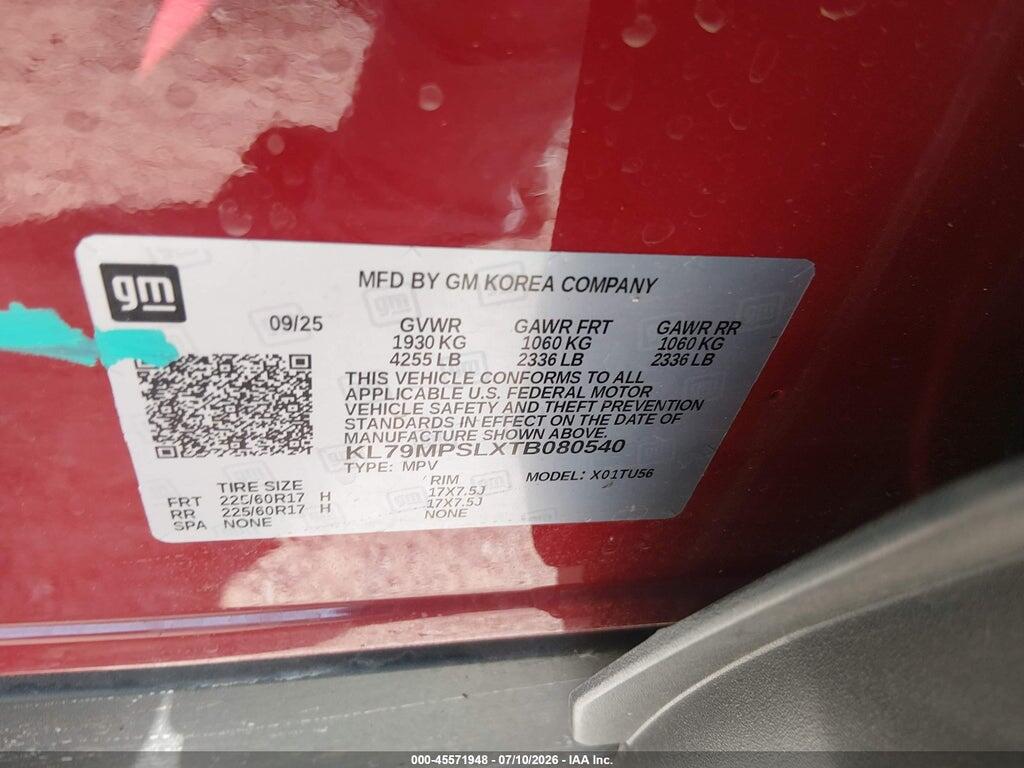 KL79MPSLXTB080540 2026 CHEVROLET TRAILBLAZER photo no. 9