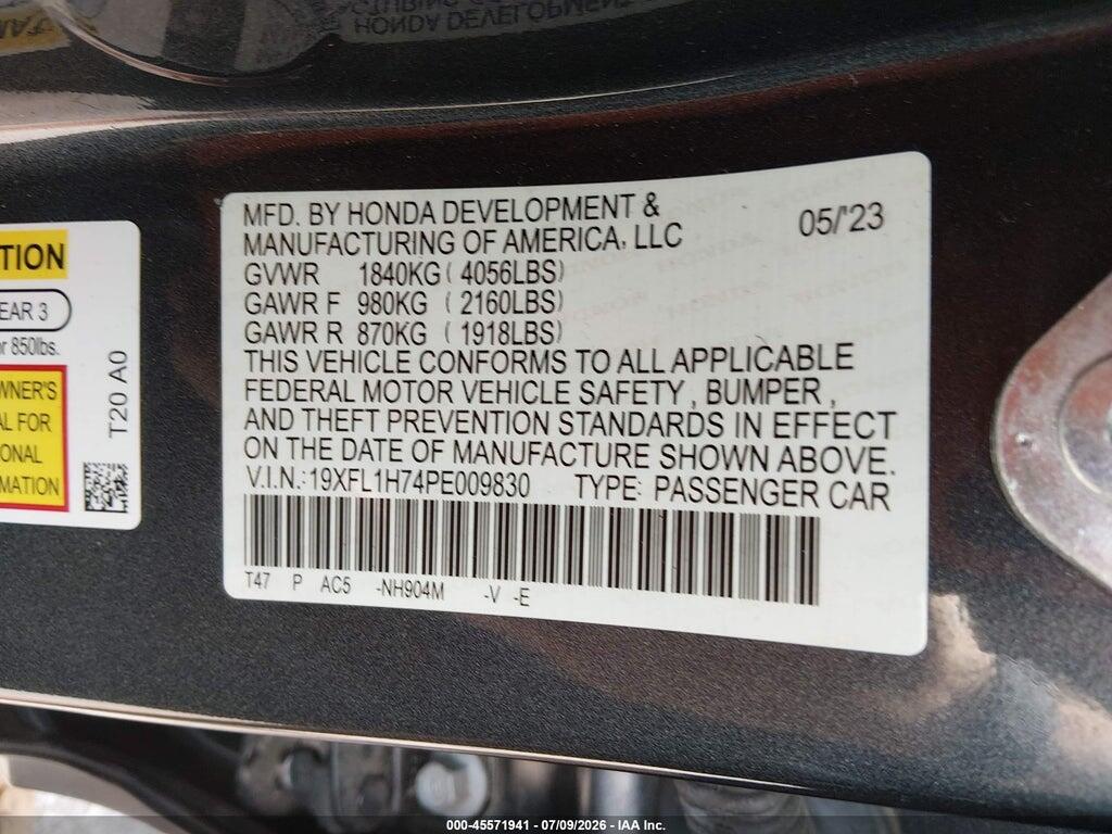 19XFL1H74PE009830 2023 HONDA CIVIC photo no. 9