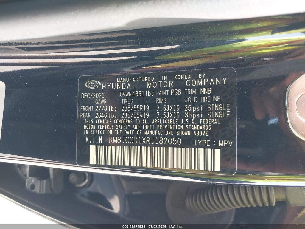 KM8JCCD1XRU182050 2024 HYUNDAI TUCSON HYBRID photo no. 9