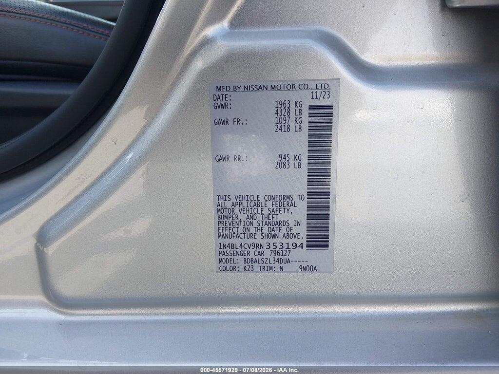 1N4BL4CV9RN353194 2024 NISSAN ALTIMA photo no. 9