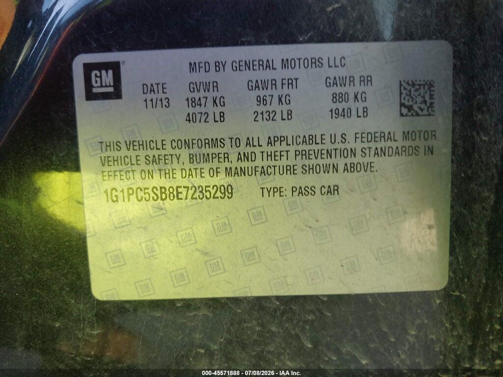 1G1PC5SB8E7235299 2014 CHEVROLET CRUZE photo no. 9