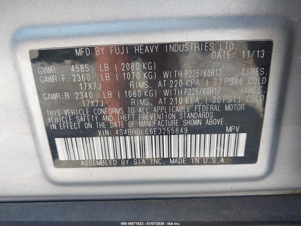 4S4BRBLC6E3255849 2014 SUBARU OUTBACK photo no. 9