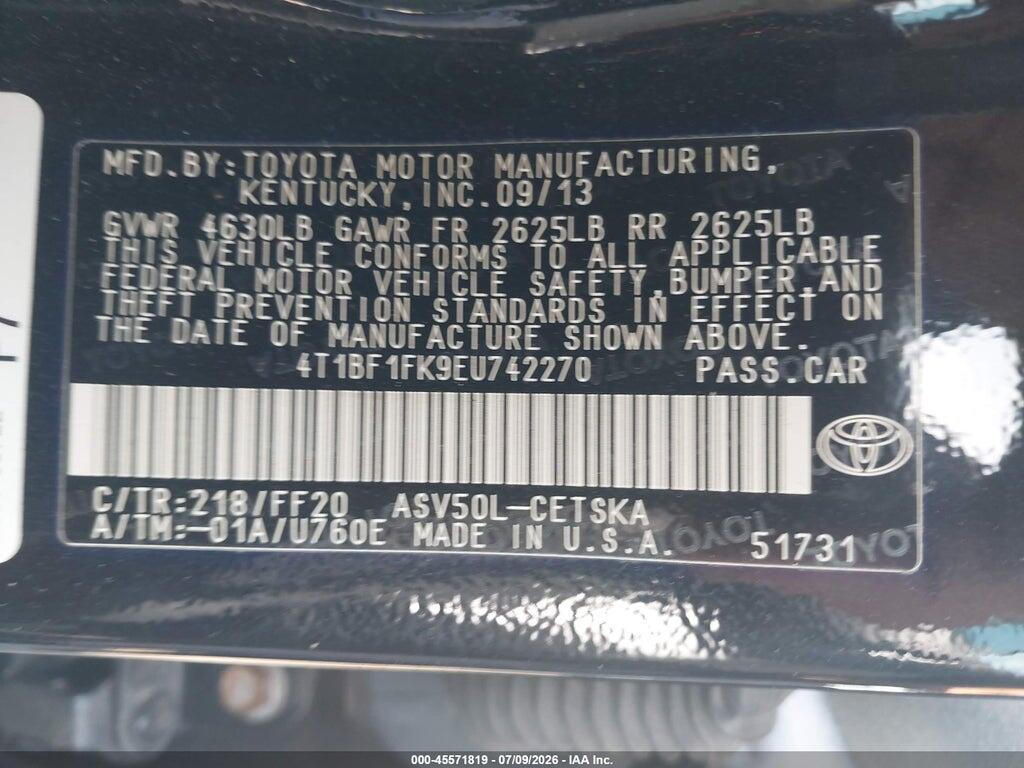 4T1BF1FK9EU742270 2014 TOYOTA CAMRY photo no. 9