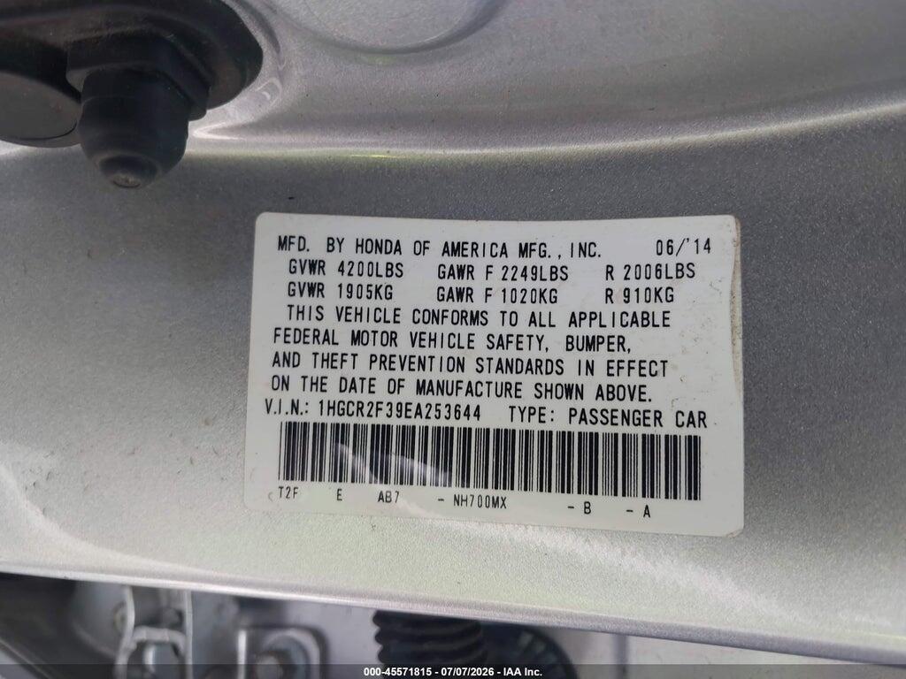 1HGCR2F39EA253644 2014 HONDA ACCORD photo no. 9