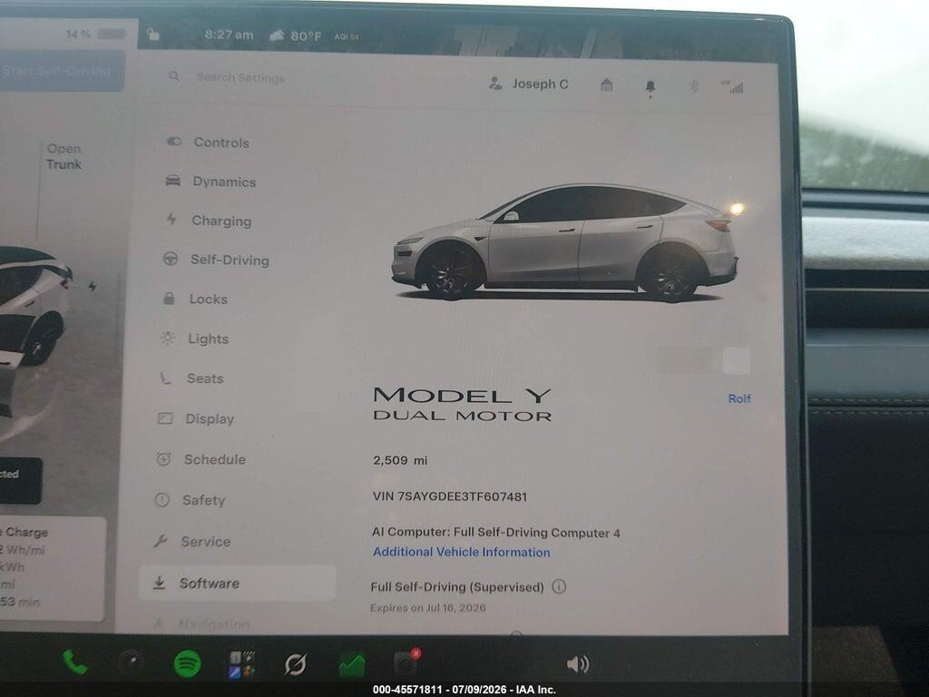 7SAYGDEE3TF607481 2026 TESLA MODEL Y photo no. 7